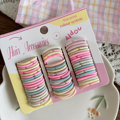 Adorable Solid Color Plain Hair Ties 60-Piece Set, MyKids-USA®, Ponytail Holders, MyKids-USA - Size/Age - Average Size (0-12Y） - Color - Red -  -  - TR2602011232-E.