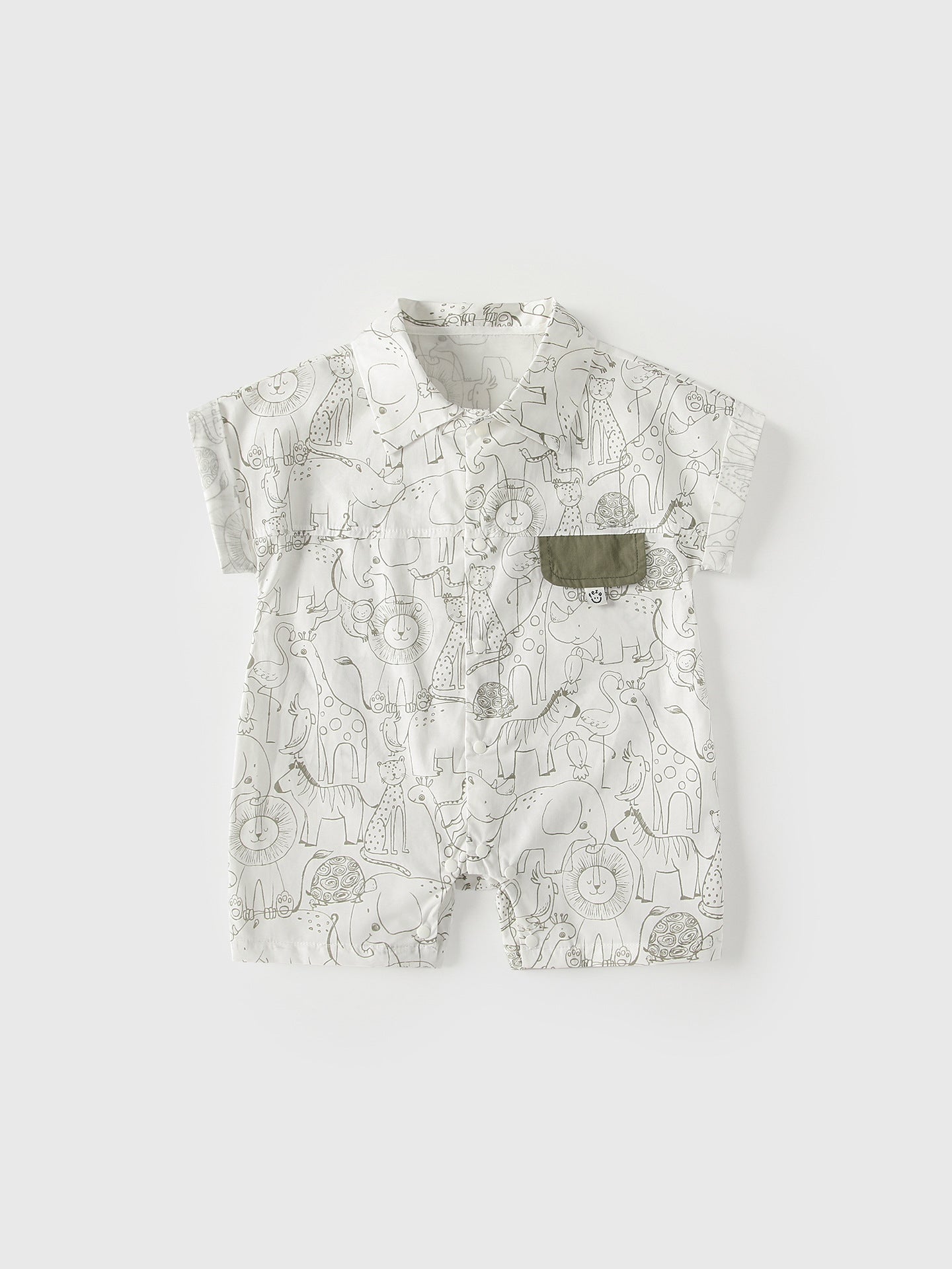 Summer Arrival Baby Boys Short Sleeves Cartoon Pattern Single Breasted Rompers Bodysuits, MyKids-USA®, Baby & Children's One-Pieces, MyKids-USA - Size/Age - 66 (3-6M) - Color - White -  -  - TR2605282357-A.