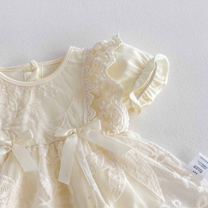 Summer Arrival Baby Girls Cute Solid Color Floral Embroidery Short Sleeves Dress Design Onesies, MyKids-USA®, Baby One-Pieces, MyKids-USA -  -  -  -  -  -  - 