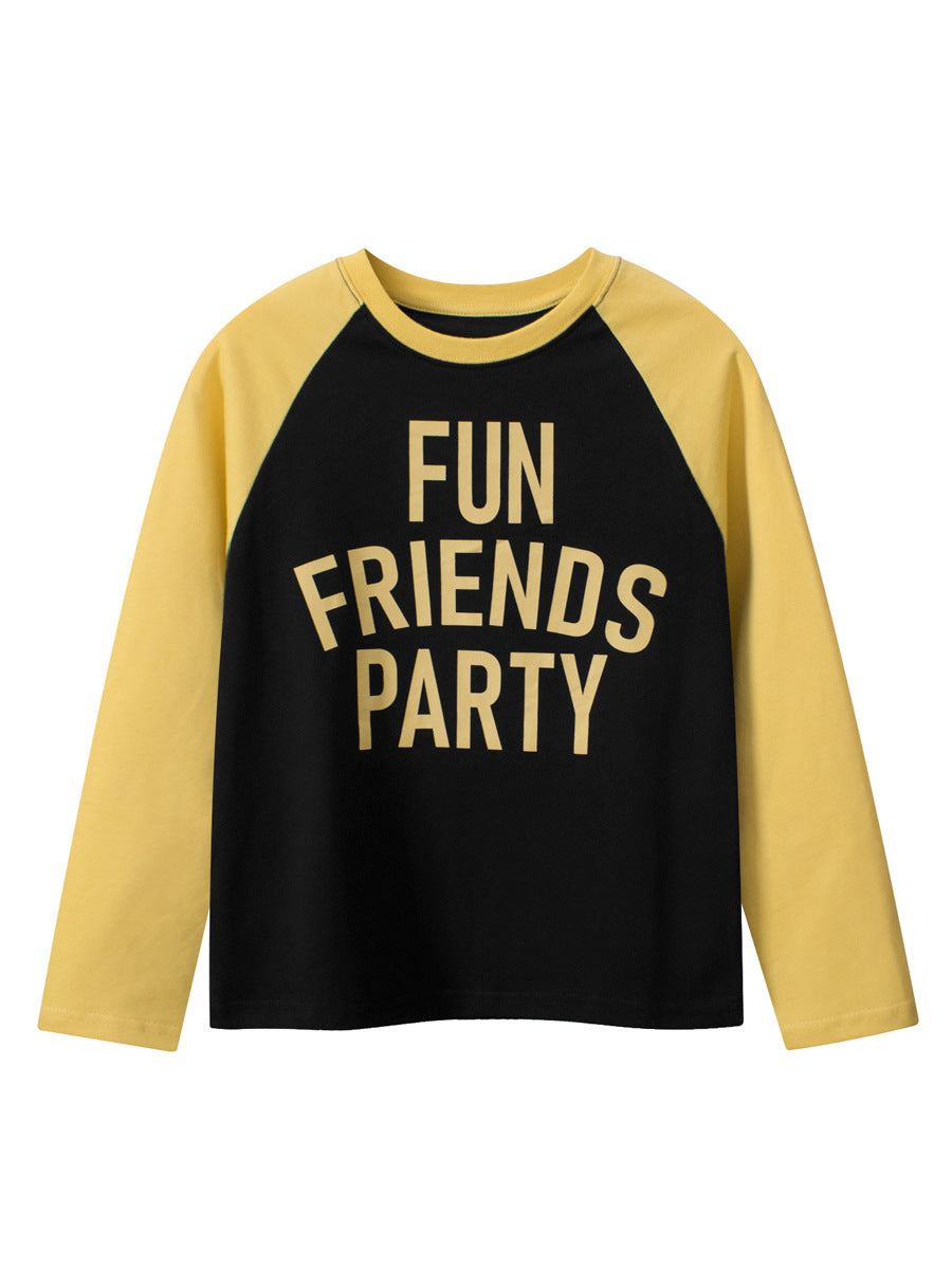 Arrival Kids Boys Letters Print Crew Neck Long Sleeves Color Patchwork Top, MyKids-USA®, Baby & Toddler Outerwear, MyKids-USA - Size/Age - 120 (5-7Y) - Color - Yellow -  -  - TR2411032302-A