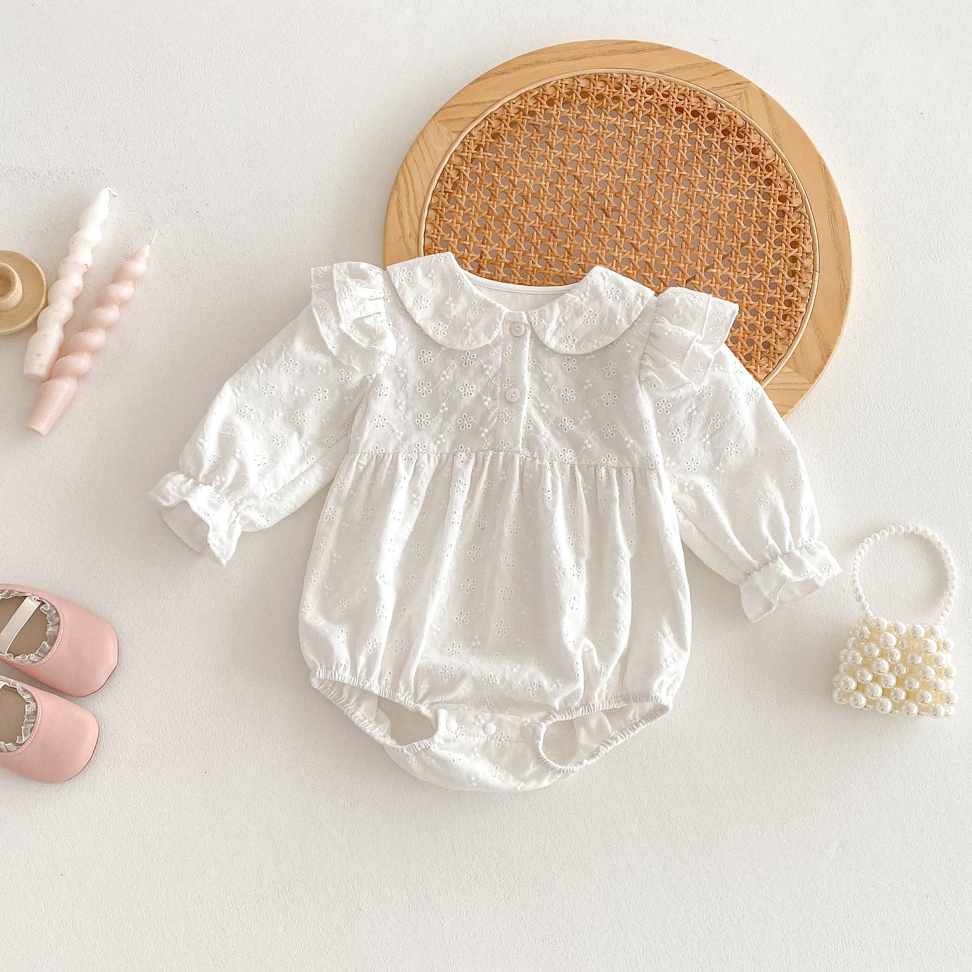 Spring Arrival Baby Girls Cute Floral Embroidered Pattern Long Sleeves, MyKids-USA®, Baby One-Pieces, MyKids-USA -  -  -  -  -  -  - 