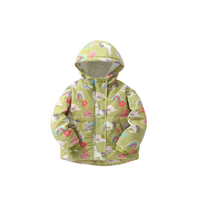 Arrival European and American Style Girls’ Cartoon Pattern Fleece-Lined Coat with Long Sleeves, MyKids-USA®, Baby & Toddler Coats & Jackets, MyKids-USA - Size/Age - 90 (12-24M) - Color - Colorful -  -  - TR2602071420-A.