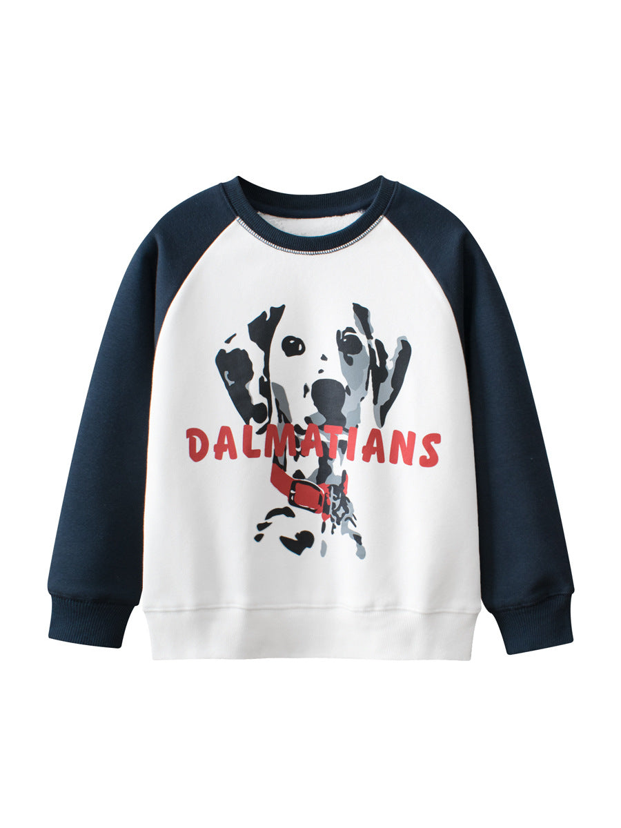 Kids Boys And Girls Cartoon Pet Dogs Printing Fleece Pullover Clothing Sweatshirt, MyKids-USA®, Baby & Toddler Outerwear, MyKids-USA - Size/Age - 130 (7-8Y) - Color - Navy Blue (Dark Blue) -  -  - TR2311271313-A