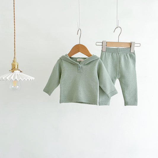 Spring and Autumn Baby Kids Unisex Solid Color Long Sleeves Hooded Top and Plain Pants Clothing Set, MyKids-USA®, Baby & Toddler Outfits, MyKids-USA -  -  -  -  -  -  - .