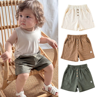 Summer Arrival Kids Unisex Cotton Casual Style Solid Color Shorts, MyKids-USA®, Shorts, MyKids-USA -  -  -  -  -  -  - 