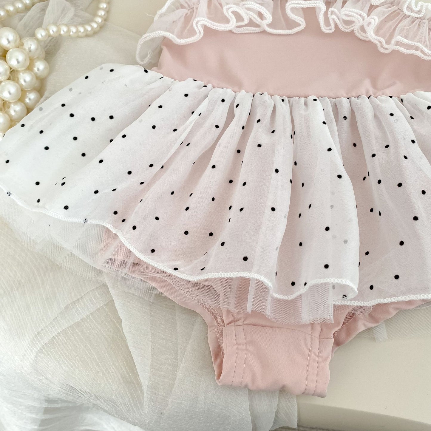 Summer Arrival Baby Girls Dots Pattern Lace Trim Swimwear, MyKids-USA®, Baby & Children's One-Pieces, MyKids-USA -  -  -  -  -  -  - .