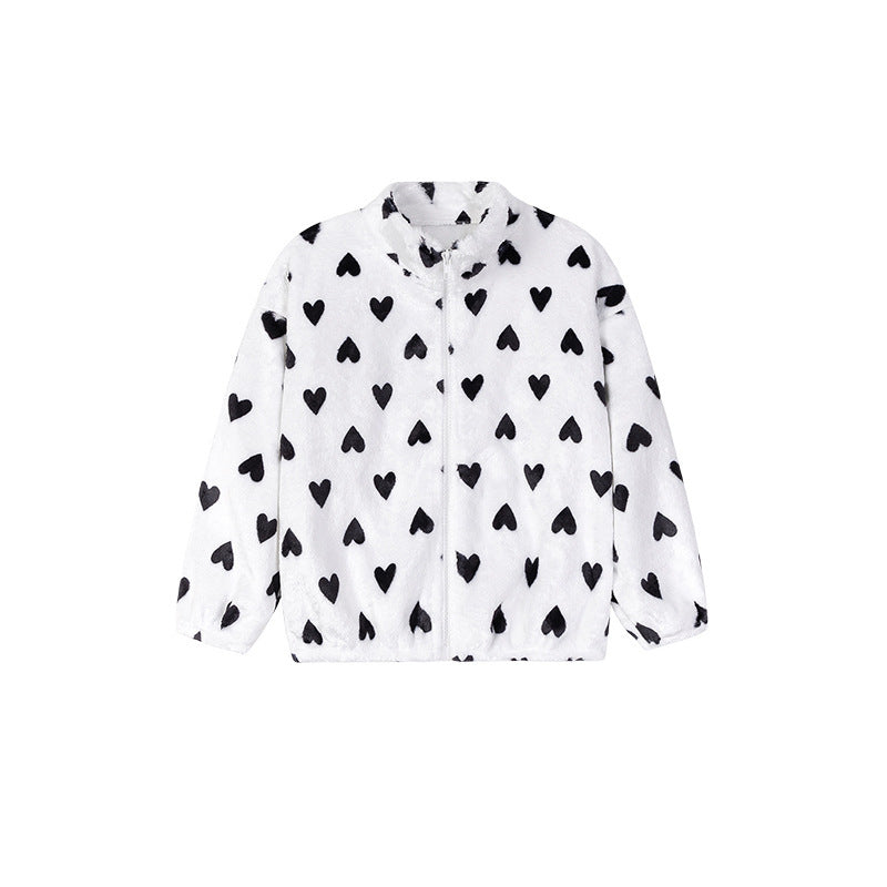 Autumn and Winter Arrival Baby Kids Girls Long Sleeves Fleece-line Hearts Pattern Coat, MyKids-USA®, Baby & Toddler Coats & Jackets, MyKids-USA - Size/Age - 100 (2-3Y) - Color - Beige -  -  - TR2510272245-A