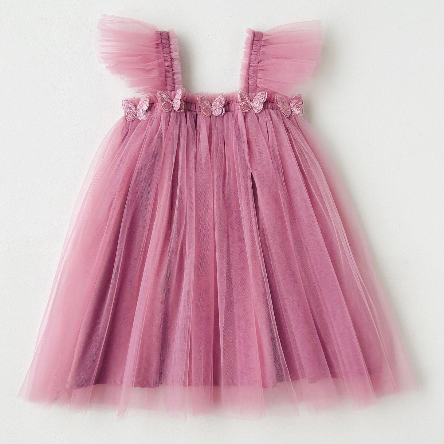Summer Baby Kids Girls Fly Sleeves Butterfly Pattern Tulle Strap Dress, MyKids-USA®, Baby & Children's Dresses, MyKids-USA - Size/Age - 80 (9-12M) - Color - Purple -  -  - TR2605202128-D.