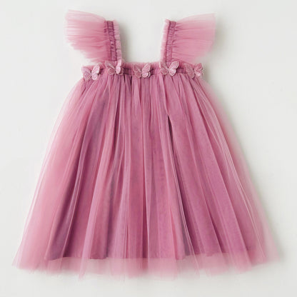 Summer Baby Kids Girls Fly Sleeves Butterfly Pattern Tulle Strap Dress, MyKids-USA®, Baby & Children's Dresses, MyKids-USA - Size/Age - 80 (9-12M) - Color - Purple -  -  - TR2605202128-D.