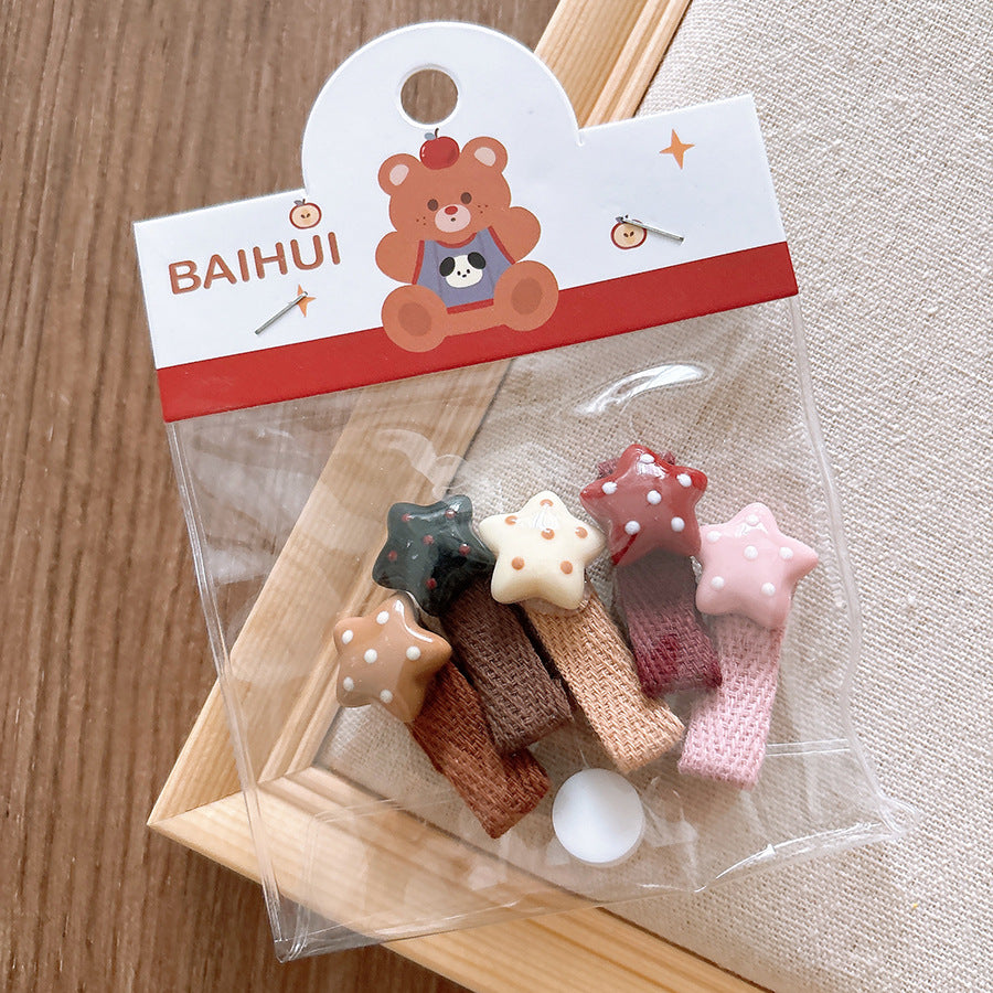 Collection of Versatile Cute Cartoon Small Children’s Star Hair Clip and Lace Baby Headband, MyKids-USA®, Hair Pins, Claws & Clips, MyKids-USA - Size/Age - Average Size (0-12Y） - Color - Red -  -  - TR2411201359-H.