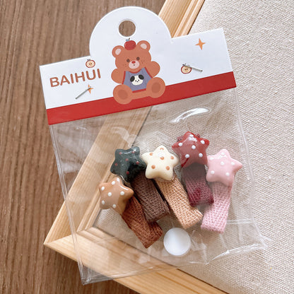 Collection of Versatile Cute Cartoon Small Children’s Star Hair Clip and Lace Baby Headband, MyKids-USA®, Hair Pins, Claws & Clips, MyKids-USA - Size/Age - Average Size (0-12Y） - Color - Red -  -  - TR2411201359-H.