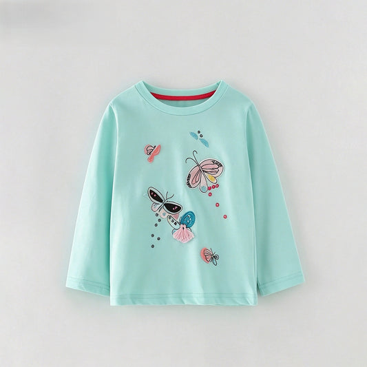 MyKids-USA® Baby Kids Girls Butterfly Pattern Long Sleeves Top