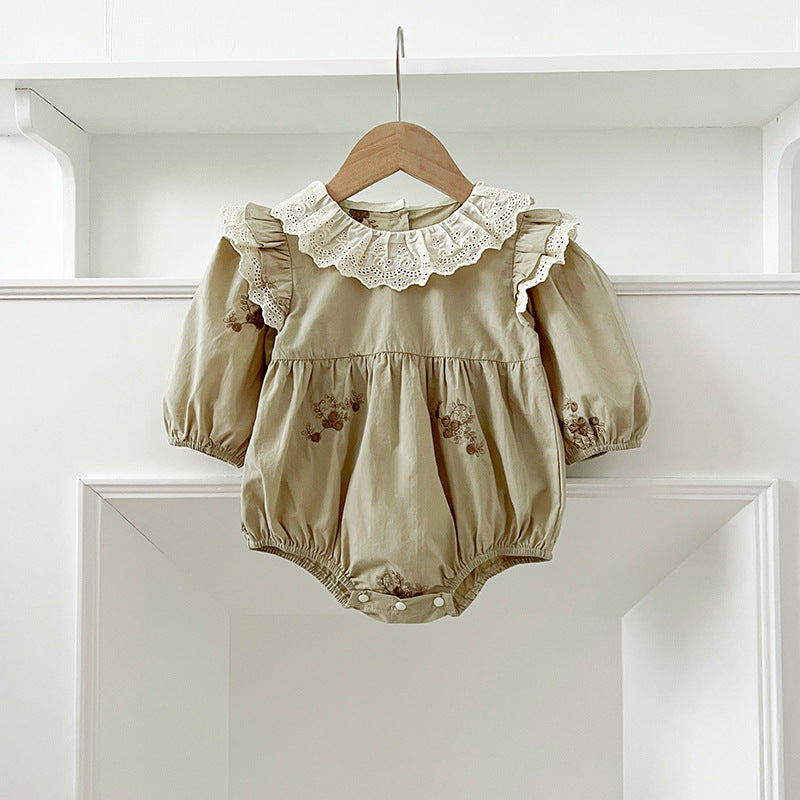 Arrival Autumn Baby Kids Girls Long Sleeves Vintage Floral Embroidery Pattern French Collar Onesies and Dress – Princess Sister Matching Set, MyKids-USA®, Baby & Toddler Outfits, MyKids-USA -  -  -  -  -  -  - 