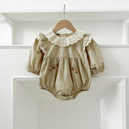 Arrival Autumn Baby Kids Girls Long Sleeves Vintage Floral Embroidery Pattern French Collar Onesies and Dress – Princess Sister Matching Set, MyKids-USA®, Baby & Toddler Outfits, MyKids-USA -  -  -  -  -  -  - 