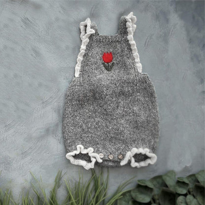 Autumn and Spring Arrival Baby Girls Knitted Sleeveless Flowers Pattern Bodysuit, MyKids-USA®, Bodysuits, MyKids-USA - Size/Age - 66 (3-6M) - Color - Grey -  -  - TR2601142251-B.
