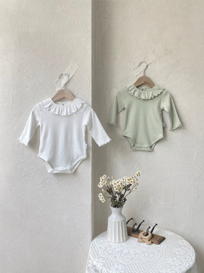 Autumn Arrival Baby Girls Long Sleeves Hollow-out Pattern Bodysuit