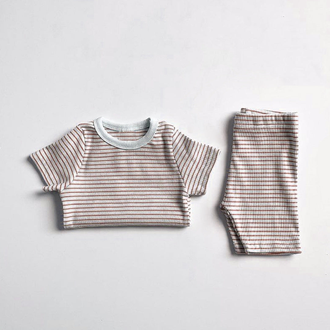 MyKids-USA® Arrival Summer Baby Kids Short Sleeves Striped T-shirt and Shorts Clothing Set