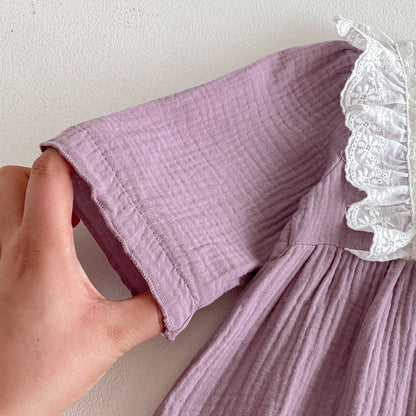 Spring Arrival Baby Girls Long Sleeves Color Patchwork Flowers Pattern Rompers