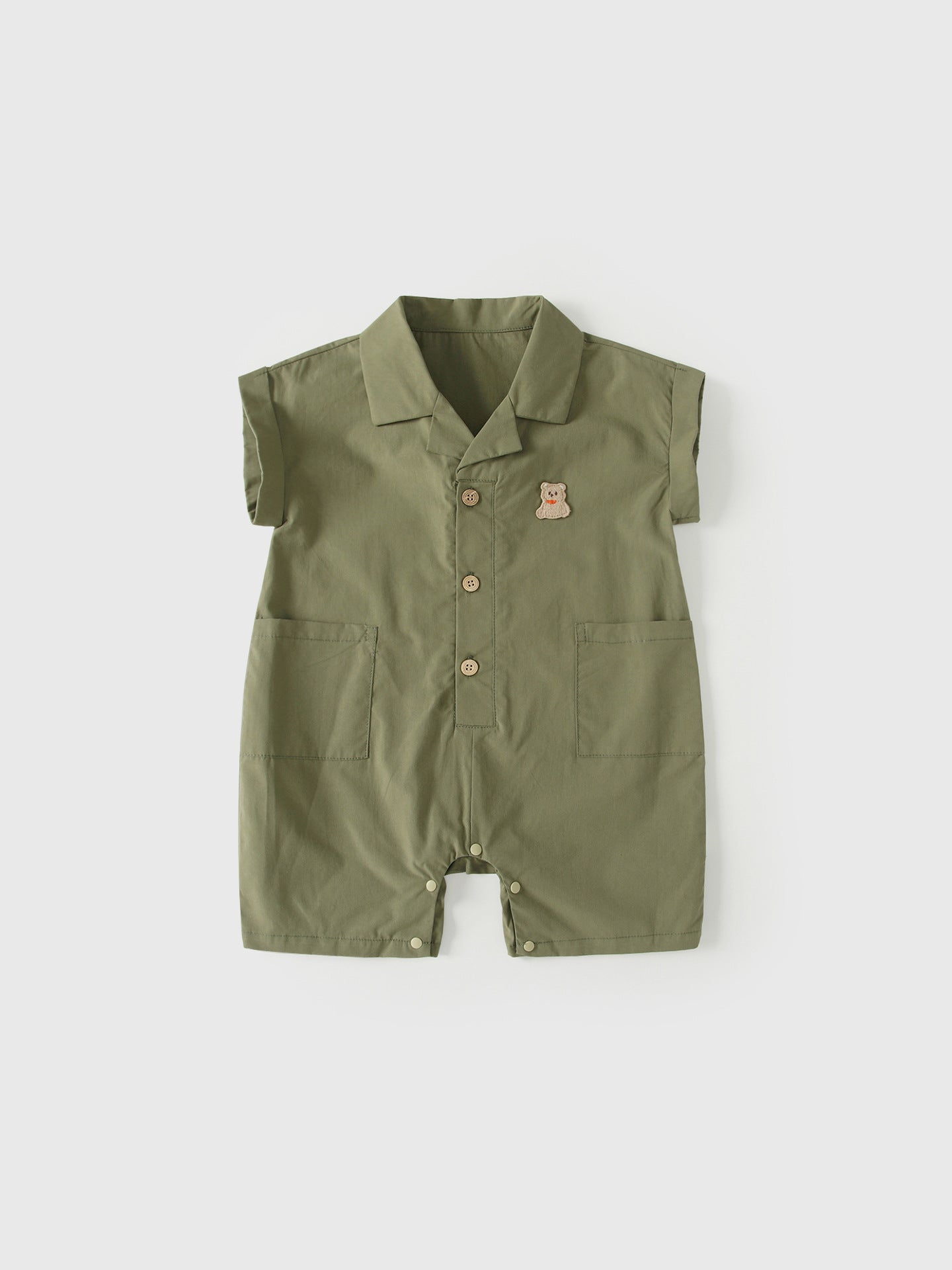 Summer Arrival Baby Boys Short Sleeves Green Single Breasted Rompers Bodysuits, MyKids-USA®, Baby & Children's One-Pieces, MyKids-USA -  -  -  -  -  -  - .