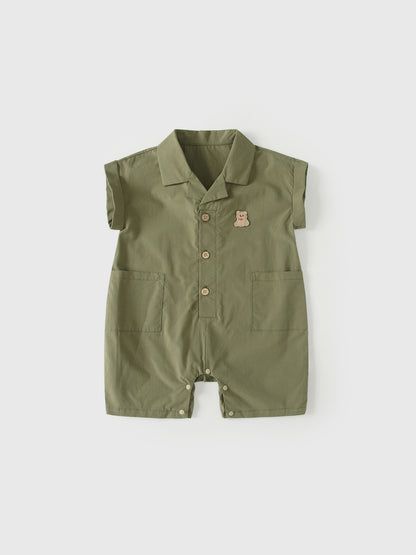 Summer Arrival Baby Boys Short Sleeves Green Single Breasted Rompers Bodysuits, MyKids-USA®, Baby & Children's One-Pieces, MyKids-USA -  -  -  -  -  -  - .
