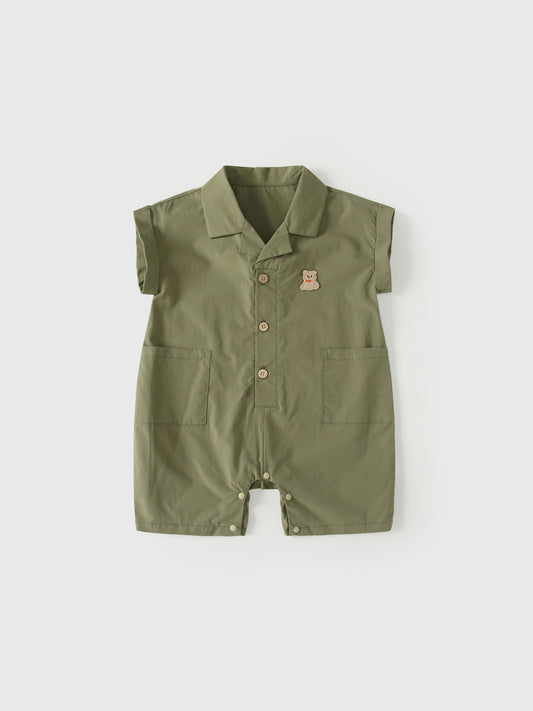 Summer Arrival Baby Boys Short Sleeves Green Single Breasted Rompers Bodysuits, MyKids-USA®, Baby & Children's One-Pieces, MyKids-USA -  -  -  -  -  -  - .