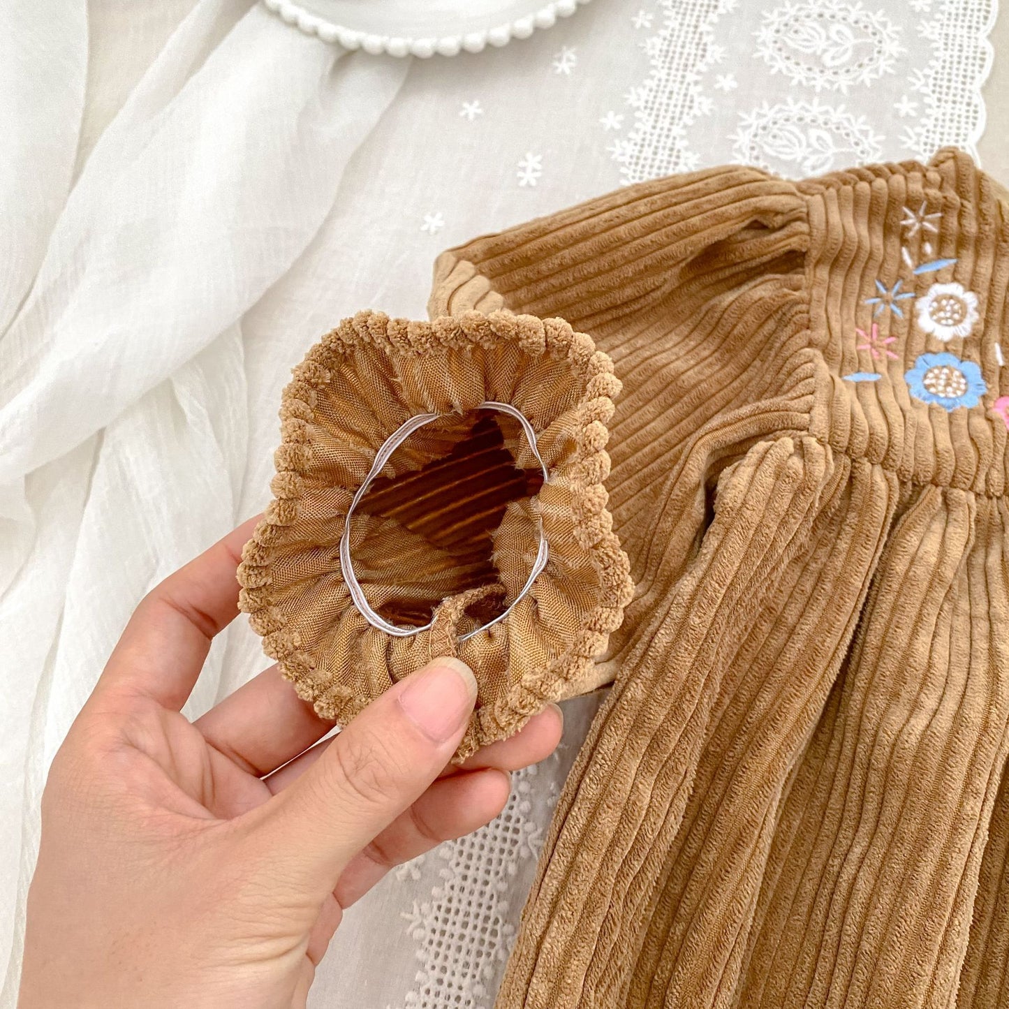 Spring and Autumn Baby Onesies and Dress for Girls with Long Sleeves and Embroidered Flowers Pattern – Princess Sister Matching Set, MyKids-USA®, Baby & Toddler Dresses, MyKids-USA -  -  -  -  -  -  - 