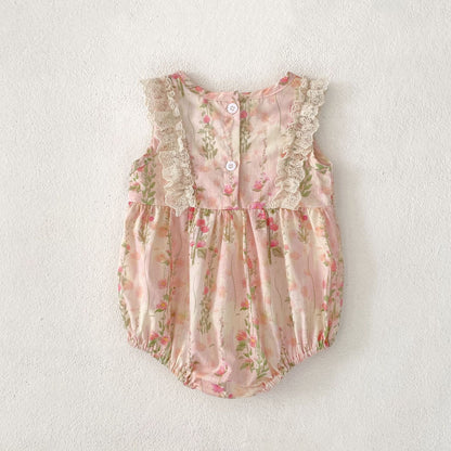 Summer Arrival Girls Cute Flowers Pattern Sleeveless Onesies and Dress – Princess Sister Matching Set, MyKids-USA®, Baby & Toddler Dresses, MyKids-USA -  -  -  -  -  -  - 