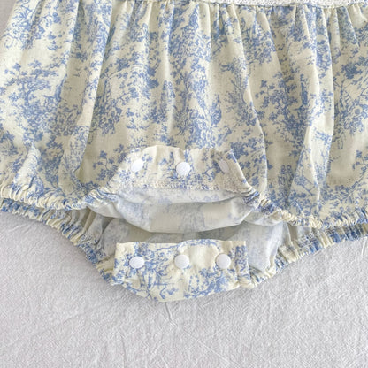 Summer Girls Flowers Pattern Lace Trim Collar Onesies and Dress – Princess Sister Matching Set, MyKids-USA®, Baby & Children's One-Pieces, MyKids-USA -  -  -  -  -  -  - .
