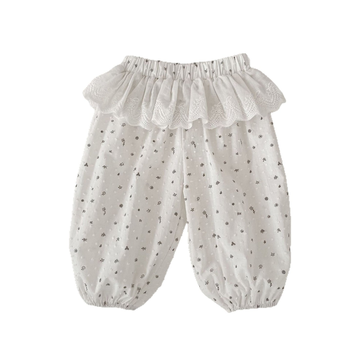 Arrival Baby Kids Girls Casual Floral Pattern Pants, MyKids-USA®, Trousers, MyKids-USA - Size/Age - 73 (6-9M) - Color - White -  -  - TR2605112326-B.