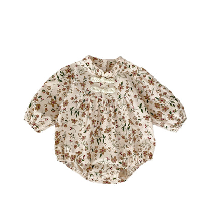 Autumn Floral Pattern Chinese Style Baby Onesies