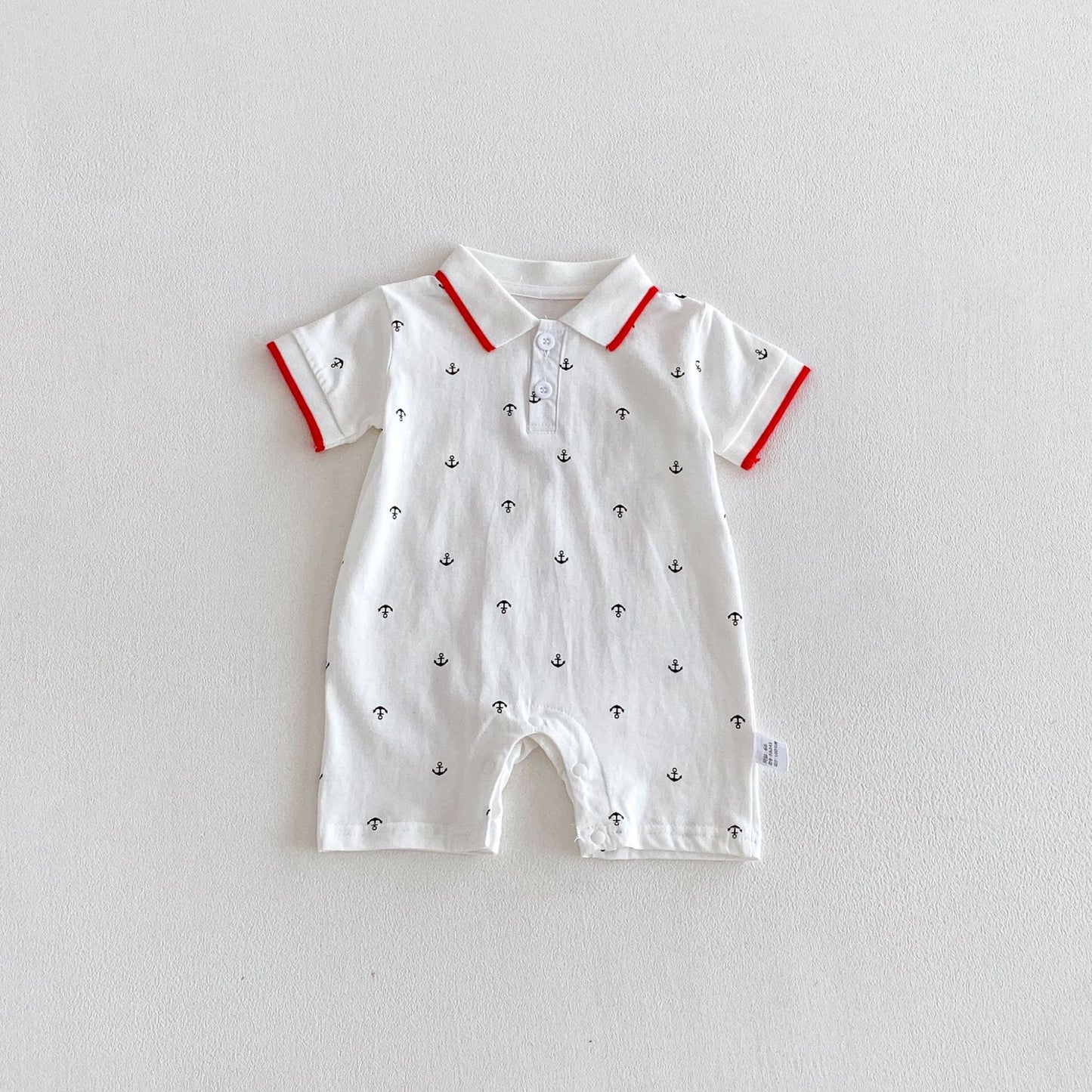 Summer Arrival Baby Boys Short Sleeves Polo Design Rompers Bodysuits, MyKids-USA®, Baby & Children's One-Pieces, MyKids-USA - Size/Age - 66 (3-6M) - Color - Beige -  -  - TR2604242306-A.