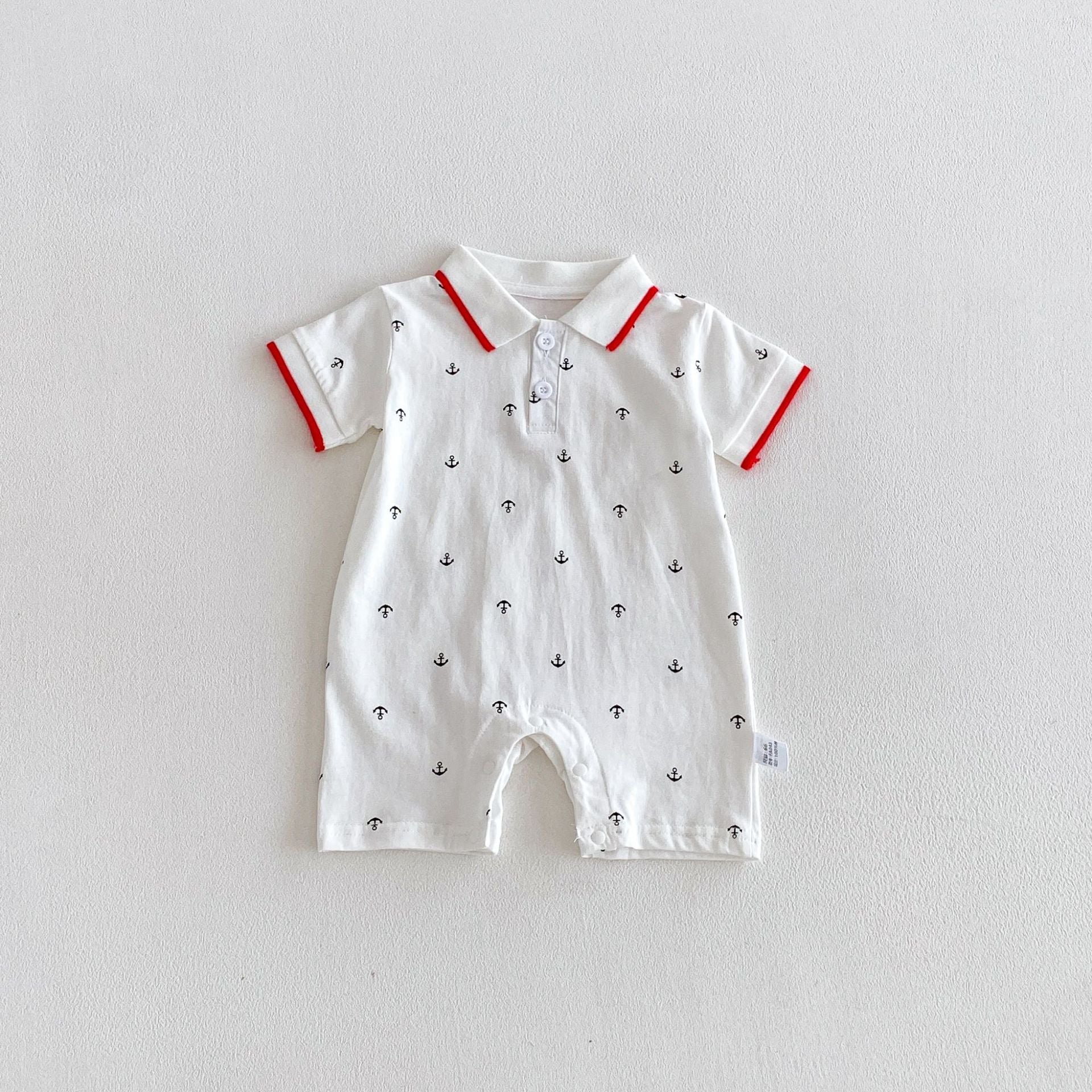 Summer Arrival Baby Boys Short Sleeves Polo Design Rompers Bodysuits, MyKids-USA®, Baby & Children's One-Pieces, MyKids-USA - Size/Age - 66 (3-6M) - Color - Beige -  -  - TR2604242306-A.