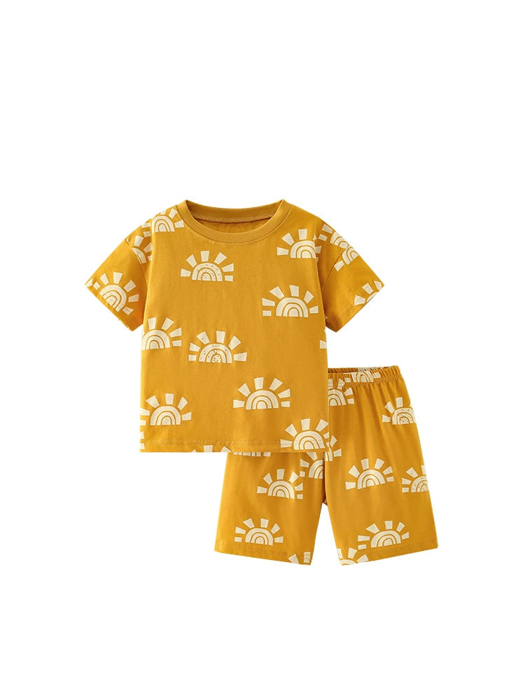 Summer Baby Kids Casual Sunrise Pattern T-shirt and Shorts Clothing Set for Boys, MyKids-USA®, Baby & Toddler Outfits, MyKids-USA -  -  -  -  -  -  - 