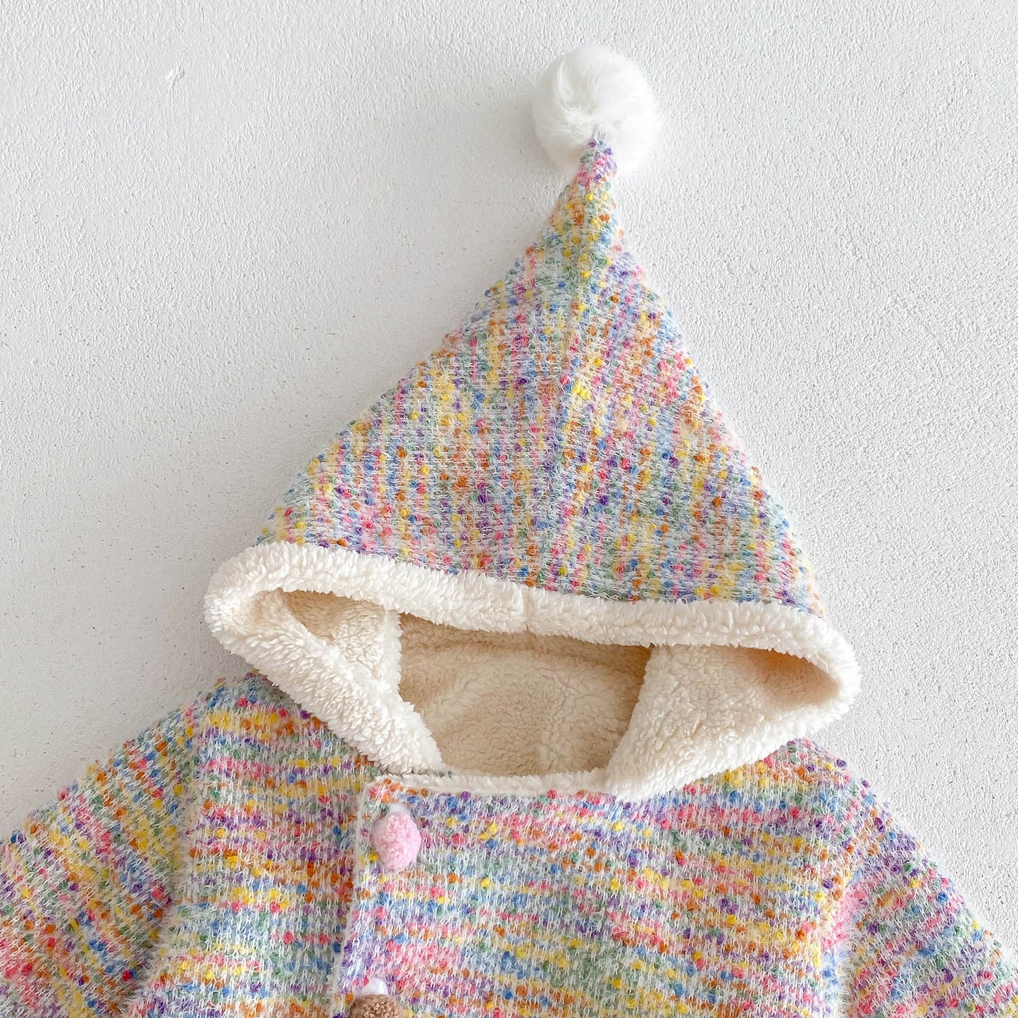 Baby Gradient Color Dots Long Sleeves Winter Outfit Warm Overcoat With Christmas Hood
