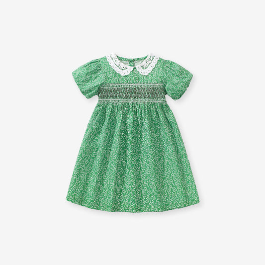 Summer Baby Kids Girls Short Sleeves Lace Collar Vine Print Dress, MyKids-USA®, Baby & Toddler Dresses, MyKids-USA -  -  -  -  -  -  - 