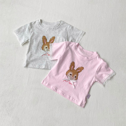 Summer Hot Selling Baby Kids Girls Short Sleeves Cartoon Rabbit Pattern T-shirt, MyKids-USA®, Baby & Toddler Tops, MyKids-USA -  -  -  -  -  -  - 