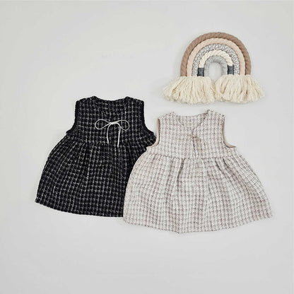 MyKids-USA® Autumn Arrival Baby Kids Girls Fashion Sleeveless Plaid Dress