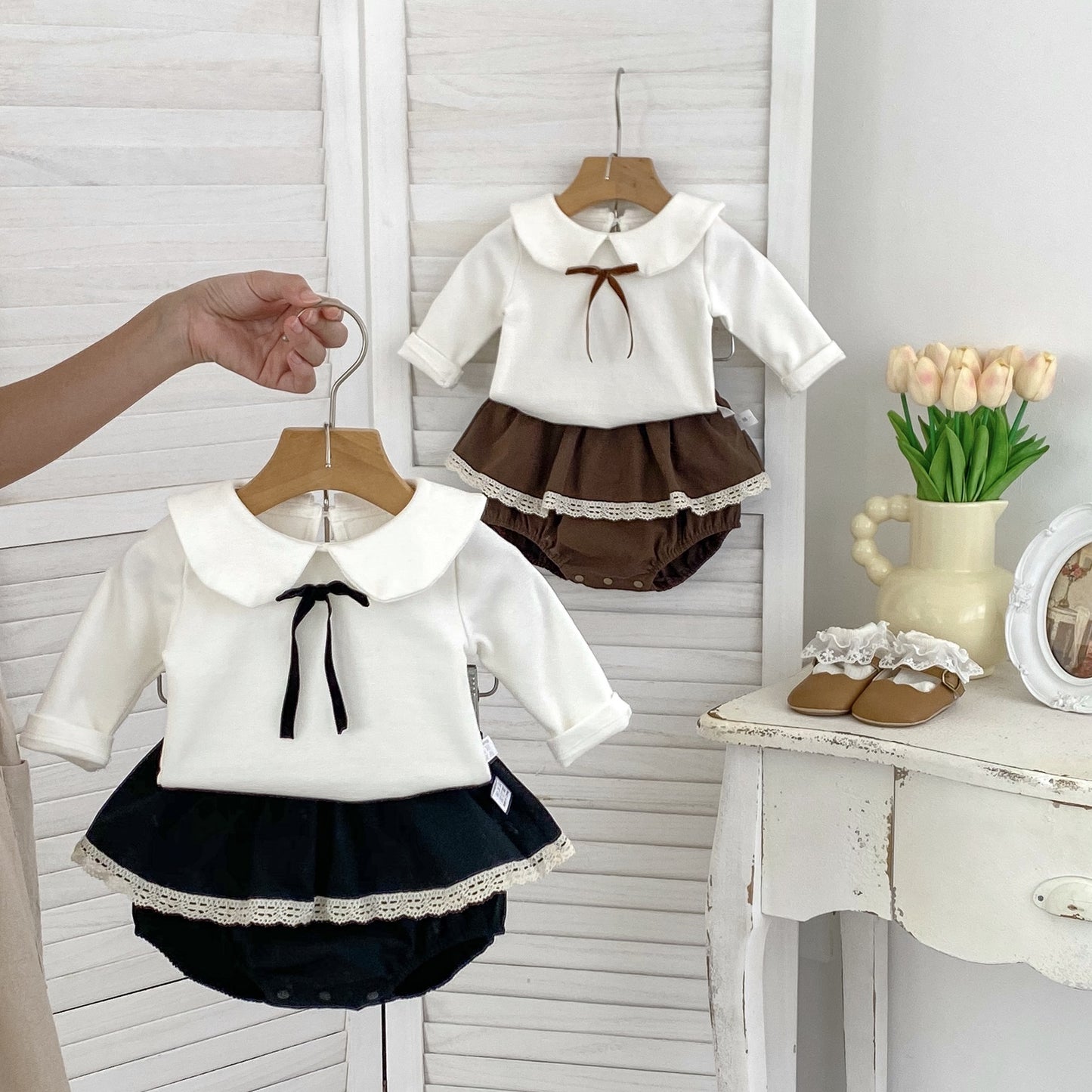 Arrival Autumn Baby Girls Long Sleeves Simple Top Shirt and Lace Facing Bloomers – Matching Set, MyKids-USA®, Baby One-Pieces, MyKids-USA -  -  -  -  -  -  - .