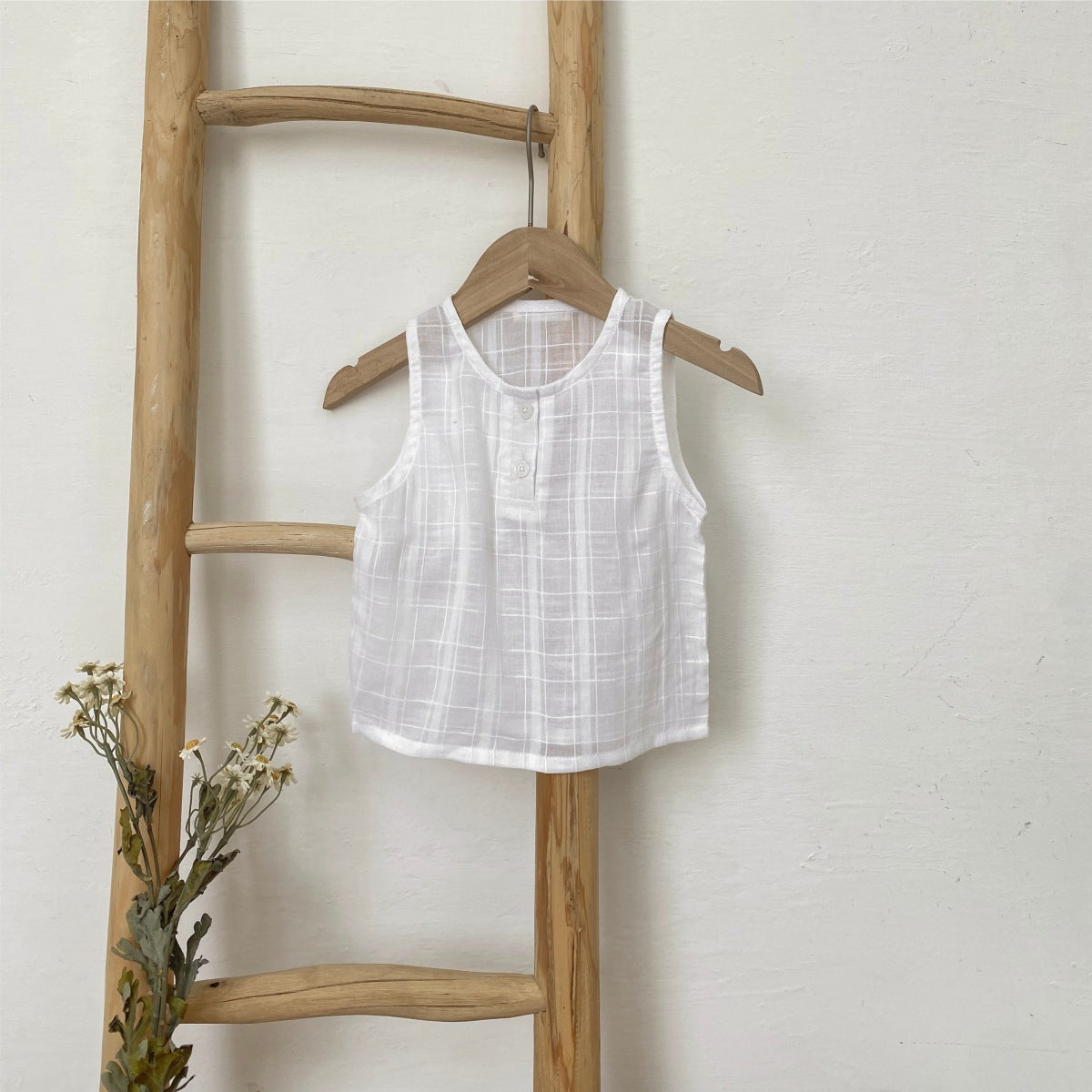 MyKids-USA® Design Summer Baby Kids Sleeveless Solid Color Plaid Vest