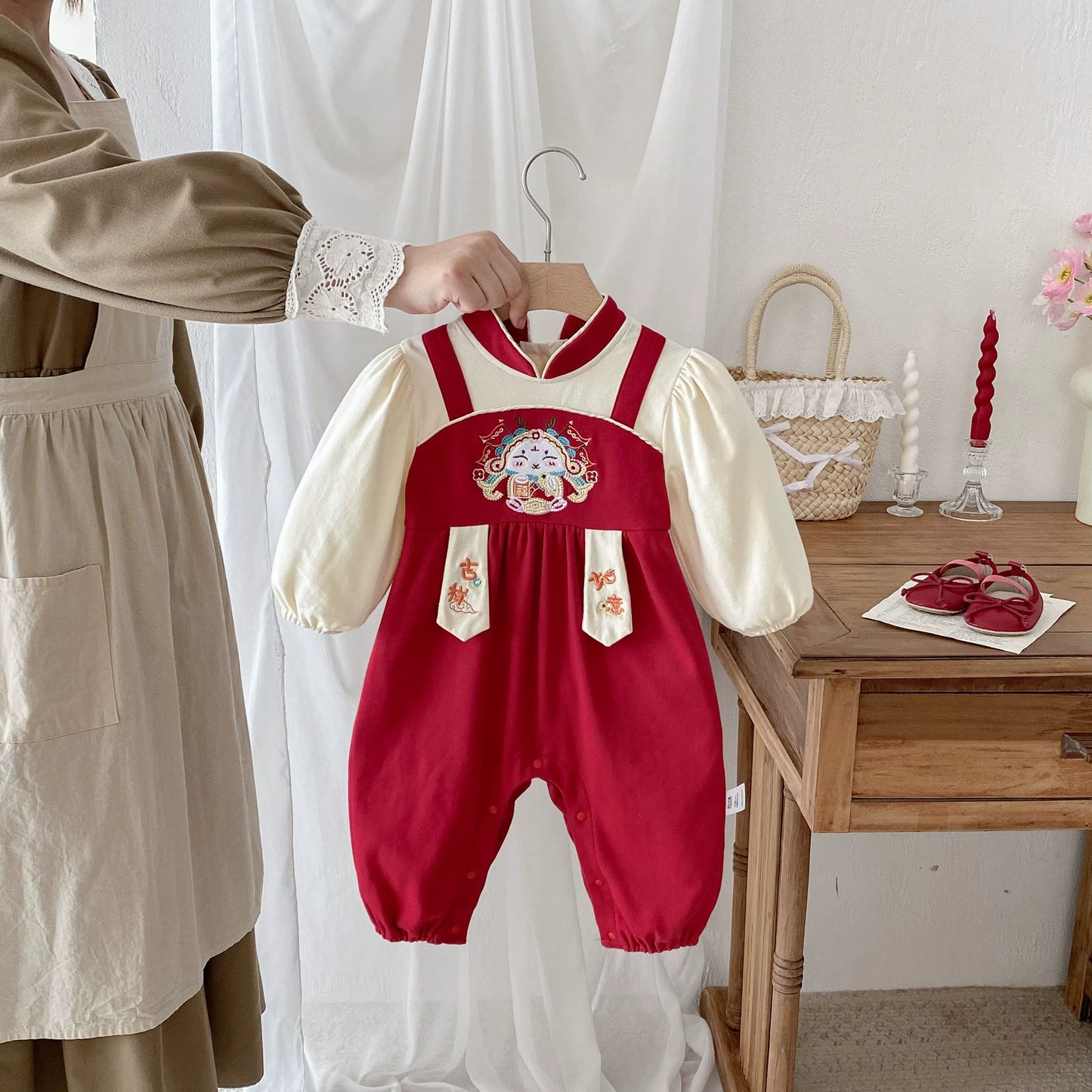 Autumn Arrival Baby Girls Long Sleeves Cartoon and Letters Embroidered Pattern Color Patchwork Rompers, MyKids-USA®, Baby One-Pieces, MyKids-USA -  -  -  -  -  -  - 