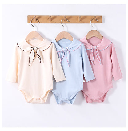 Spring Arrival Baby Girls Long Sleeves Navy Collar Onesies Bodysuits, MyKids-USA®, Baby One-Pieces, MyKids-USA -  -  -  -  -  -  - 