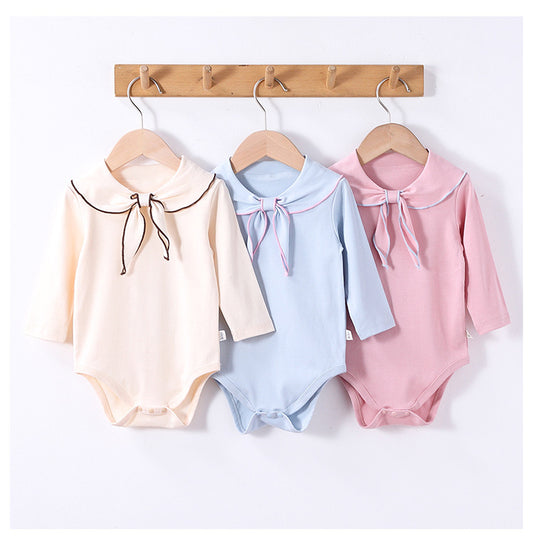 Spring Arrival Baby Girls Long Sleeves Navy Collar Onesies Bodysuits, MyKids-USA®, Baby One-Pieces, MyKids-USA -  -  -  -  -  -  - 