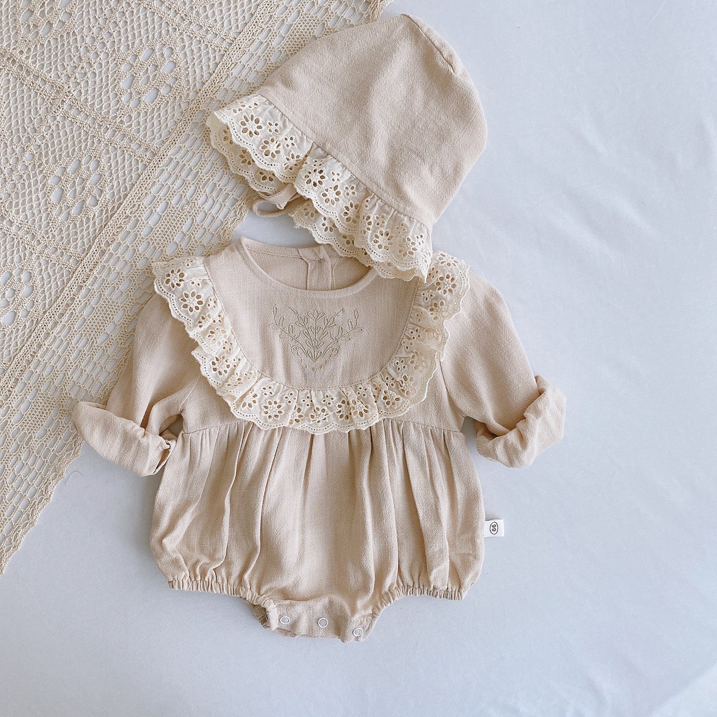 Spring Arrival Baby Girls Long Sleeves Flowers Pattern Bodysuit, MyKids-USA®, Bodysuits, MyKids-USA - Size/Age - 66 (3-6M) - Color - Apricot -  -  - TR2603062357-A.