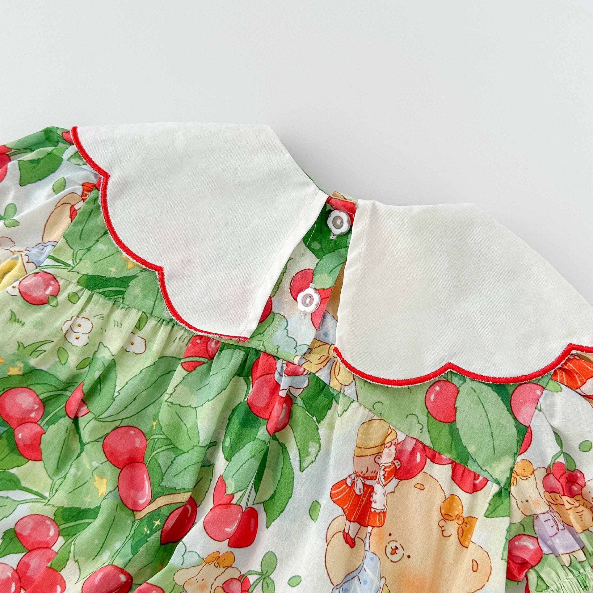 Summer Arrival Baby Girls Cute Short Sleeves Color Patchwork Cherry Pattern Onesies, MyKids-USA®, Baby One-Pieces, MyKids-USA -  -  -  -  -  -  - 