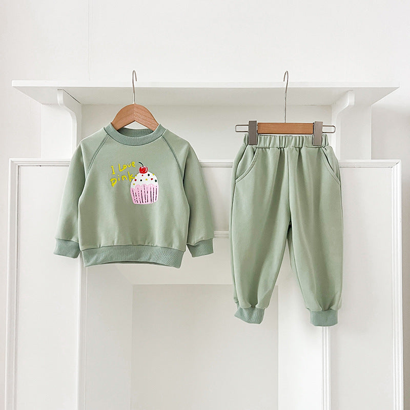 Spring and Autumn Kids Unisex Cute Cartoon Pattern Long Sleeves Top Pullover and Pants clothing Set, MyKids-USA®, Baby & Toddler Outfits, MyKids-USA - Size/Age - 80 (9-12M) - Color - Green -  -  - TR2501052250-B