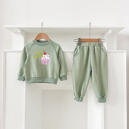 Spring and Autumn Kids Unisex Cute Cartoon Pattern Long Sleeves Top Pullover and Pants clothing Set, MyKids-USA®, Baby & Toddler Outfits, MyKids-USA - Size/Age - 80 (9-12M) - Color - Green -  -  - TR2501052250-B