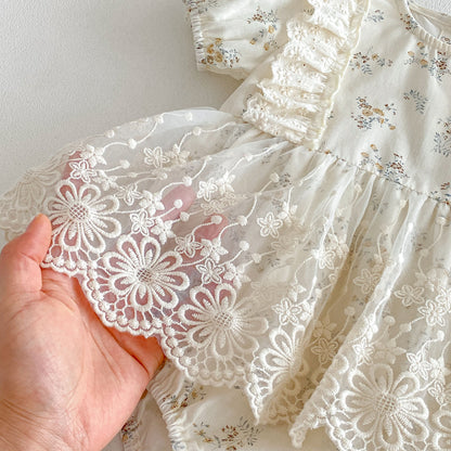 Summer Arrival Baby Girls Short Sleeves Flowers Pattern Tulle Bodysuit with Hat, MyKids-USA®, Baby & Toddler Outfits, MyKids-USA -  -  -  -  -  -  - .