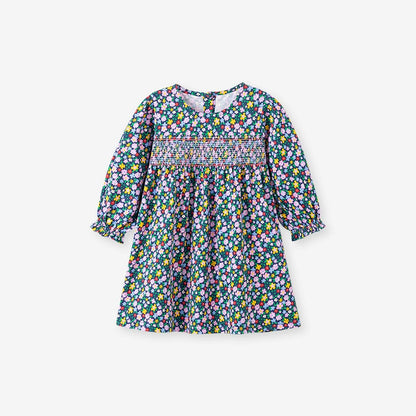Autumn and Spring Arrival Colorful Flowers Pattern Long Sleeves Crew Neck Dress for Stylish Girls, MyKids-USA®, Baby & Toddler Dresses, MyKids-USA - Size/Age - 90 (12-24M) - Color - Colorful -  -  - TR2507182109-A