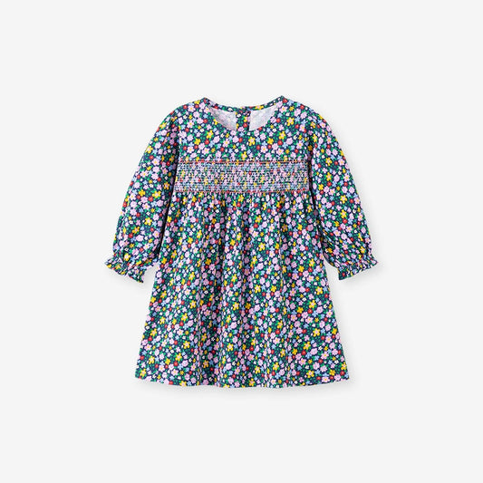 Autumn and Spring Arrival Colorful Flowers Pattern Long Sleeves Crew Neck Dress for Stylish Girls, MyKids-USA®, Baby & Toddler Dresses, MyKids-USA - Size/Age - 90 (12-24M) - Color - Colorful -  -  - TR2507182109-A