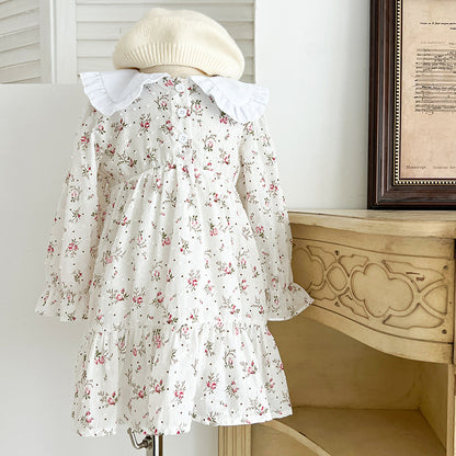 Spring Baby Girls French-style Floral Long-sleeved Onesies and Dress – Princess Sister Matching Set, MyKids-USA®, Baby & Toddler Outfits, MyKids-USA -  -  -  -  -  -  - 